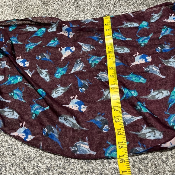 Mudd Y2K Scarf Light Neck Wrap Mauve/ Purple Bird Lover Sheer - Picture 7 of 7